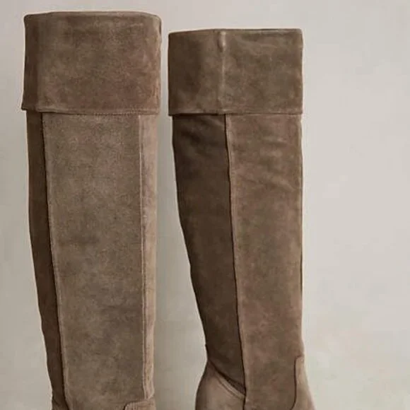 Sigerson Morrison NEW Boots Over-The-Knee Cuffed Tall Heel Suede Women's 11 - Picture 7 of 17